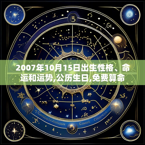 2007年10月15日出生性格、命运和运势,公历生日,免费算命