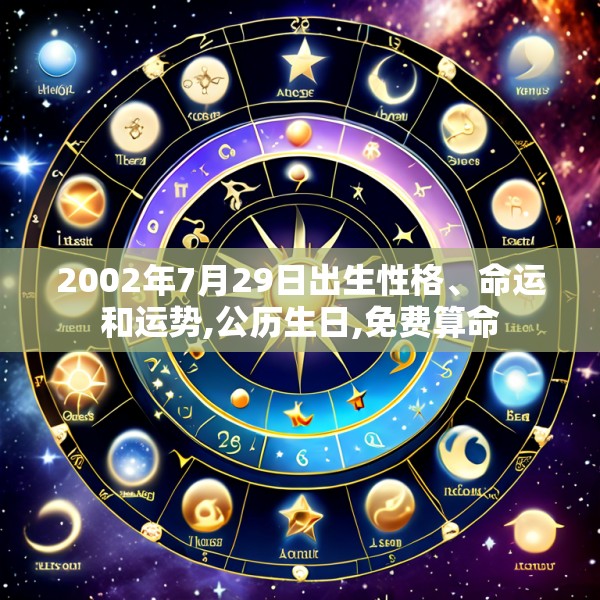 2002年7月29日出生性格、命运和运势,公历生日,免费算命