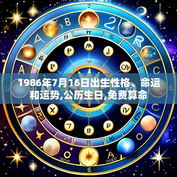 1986年7月16日出生性格、命运和运势,公历生日,免费算命