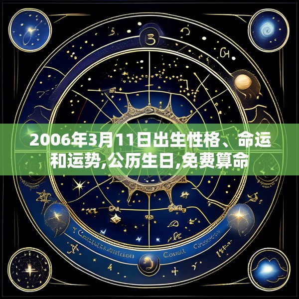 2006年3月11日出生性格、命运和运势,公历生日,免费算命