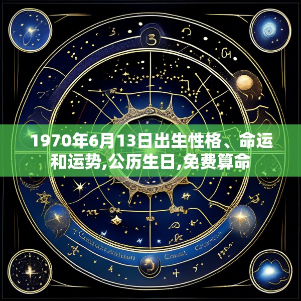 1970年6月13日出生性格、命运和运势,公历生日,免费算命