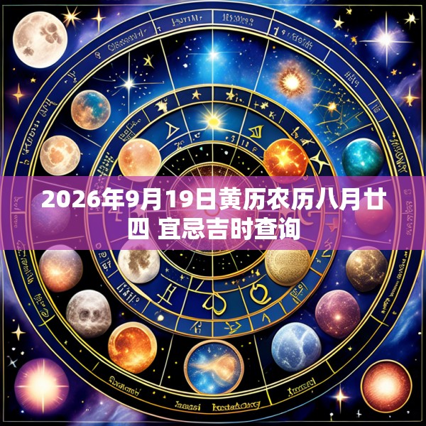 2026年9月19日黄历农历八月廿四 宜忌吉时查询