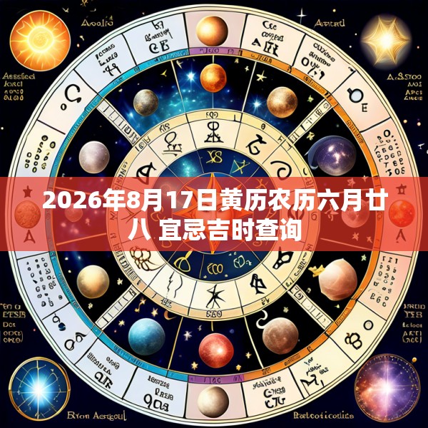 2026年8月17日黄历农历六月廿八 宜忌吉时查询