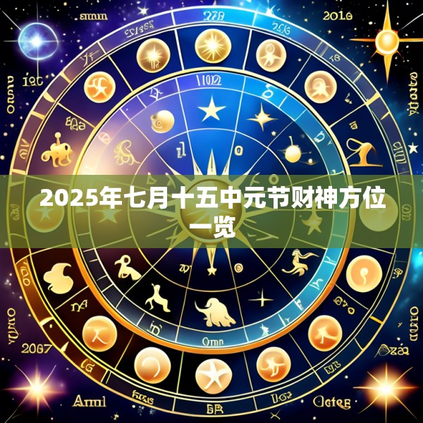 2025年七月十五中元节财神方位一览