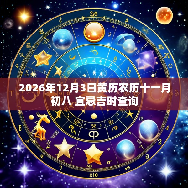 2026年12月3日黄历农历十一月初八 宜忌吉时查询