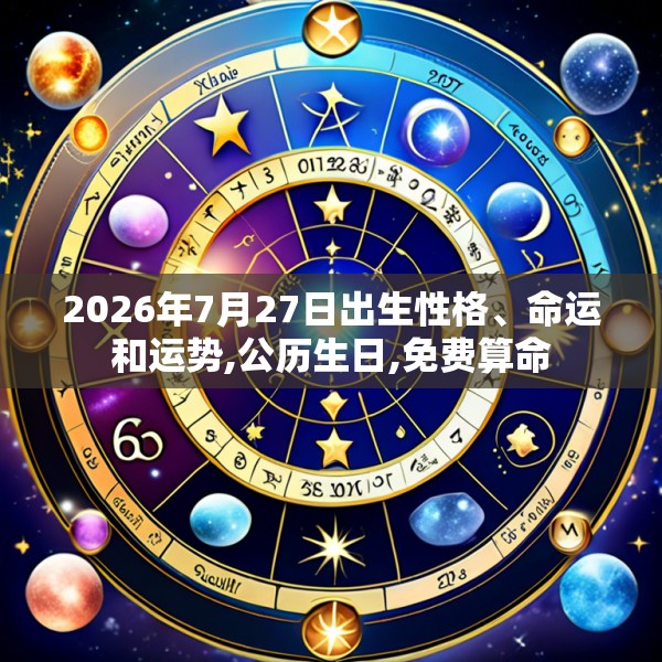 2026年7月27日出生性格、命运和运势,公历生日,免费算命