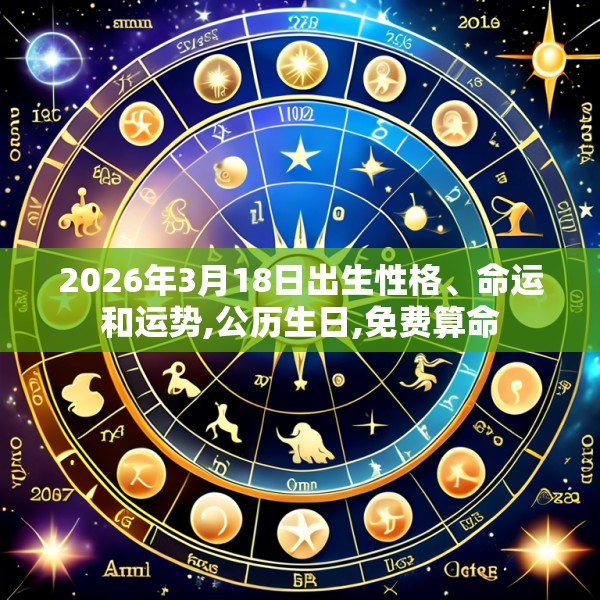 2026年3月18日出生性格、命运和运势,公历生日,免费算命