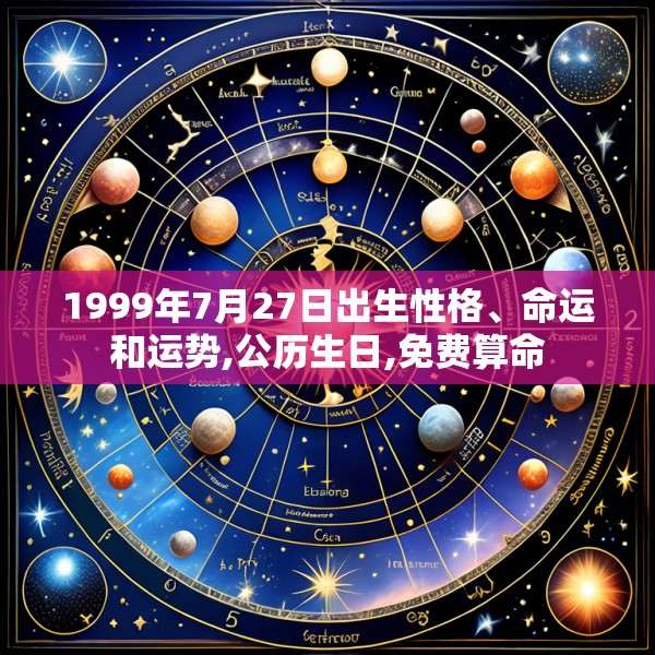 1999年7月27日出生性格、命运和运势,公历生日,免费算命