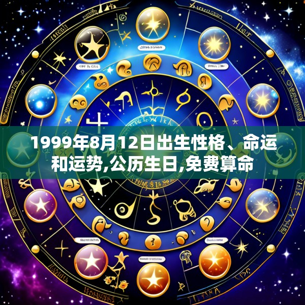 1999年8月12日出生性格、命运和运势,公历生日,免费算命