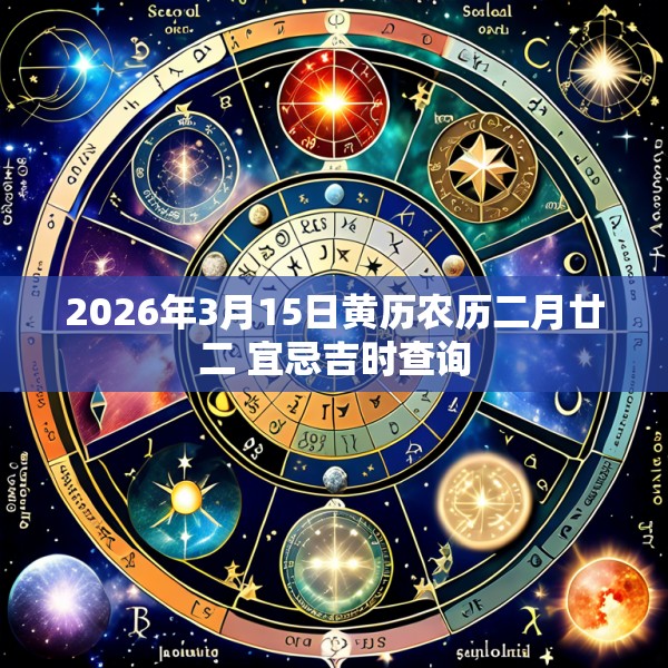 2026年3月15日黄历农历二月廿二 宜忌吉时查询