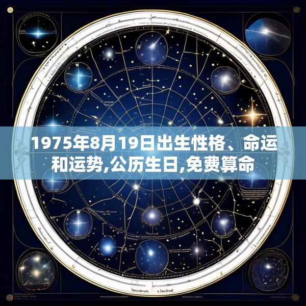 1975年8月19日出生性格、命运和运势,公历生日,免费算命