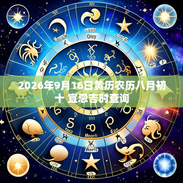2026年9月16日黄历农历八月初十 宜忌吉时查询