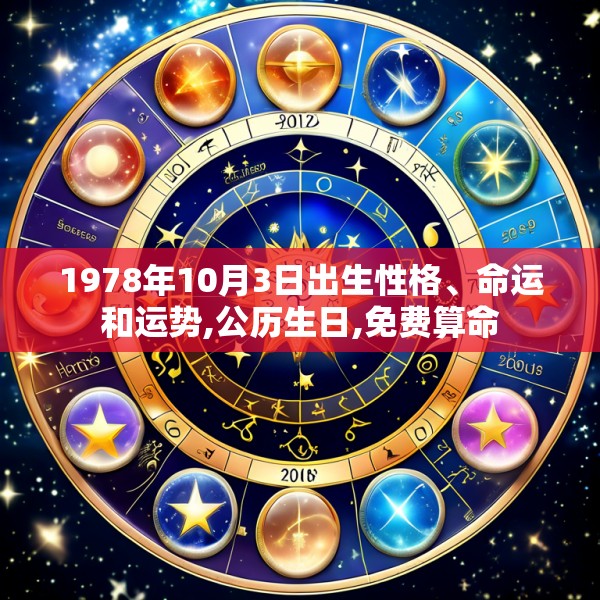 1978年10月3日出生性格、命运和运势,公历生日,免费算命