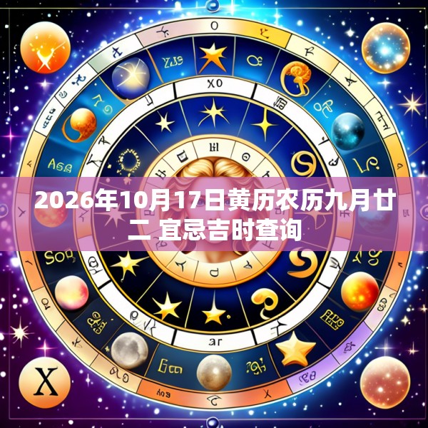 2026年10月17日黄历农历九月廿二 宜忌吉时查询