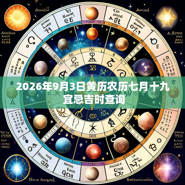 2026年9月3日黄历农历七月十九 宜忌吉时查询