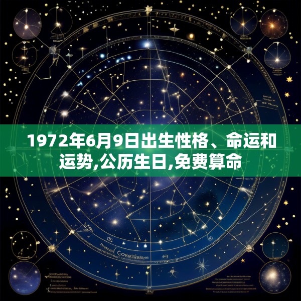 1972年6月9日出生性格、命运和运势,公历生日,免费算命