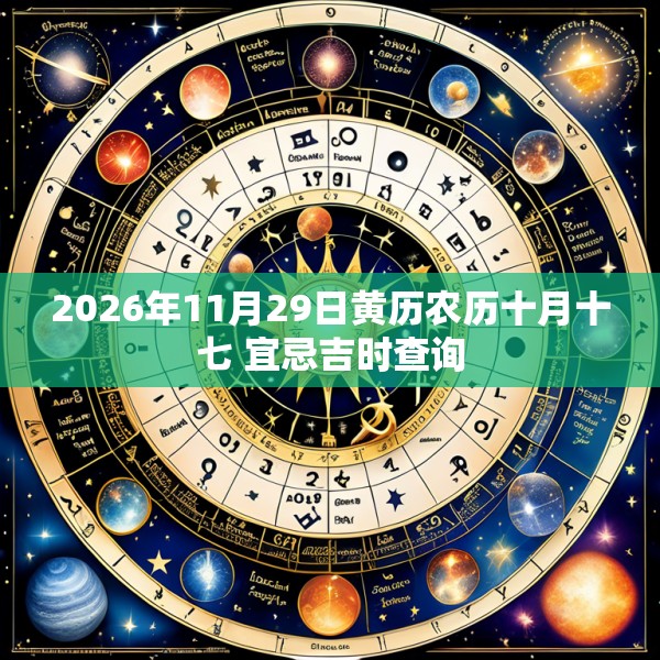 2026年11月29日黄历农历十月十七 宜忌吉时查询