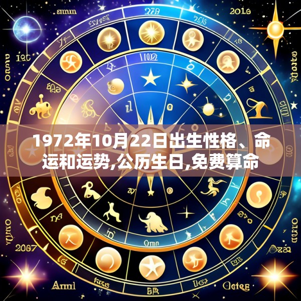 1972年10月22日出生性格、命运和运势,公历生日,免费算命