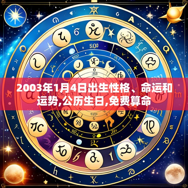 2003年1月4日出生性格、命运和运势,公历生日,免费算命
