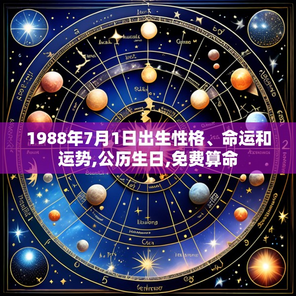 1988年7月1日出生性格、命运和运势,公历生日,免费算命