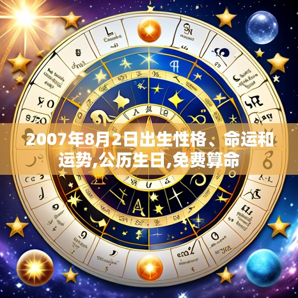 2007年8月2日出生性格、命运和运势,公历生日,免费算命