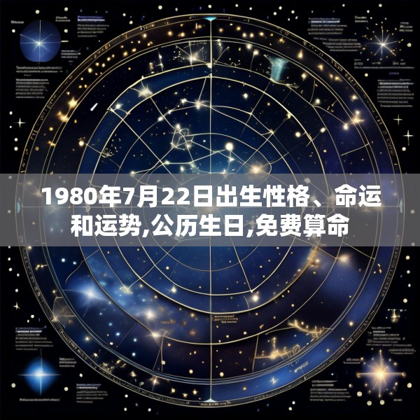 1980年7月22日出生性格、命运和运势,公历生日,免费算命