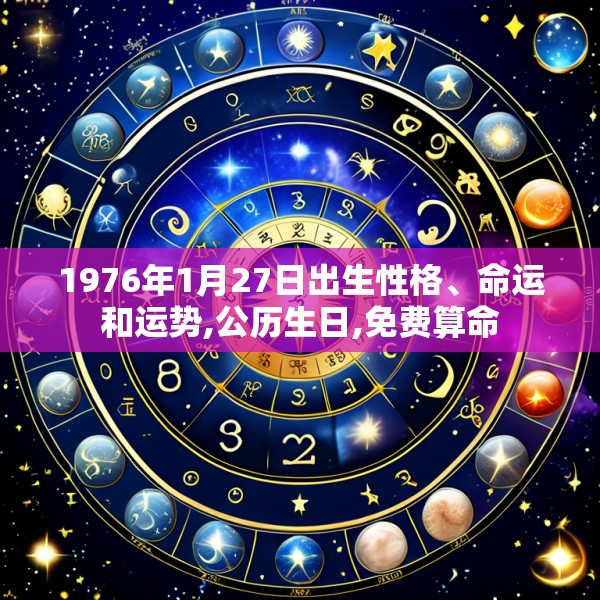 1976年1月27日出生性格、命运和运势,公历生日,免费算命