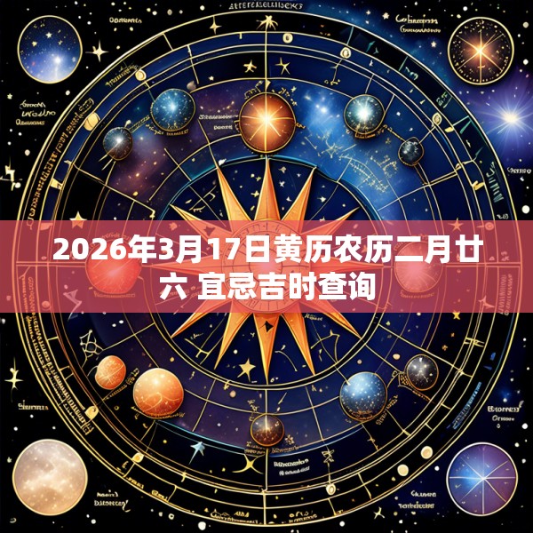 2026年3月17日黄历农历二月廿六 宜忌吉时查询
