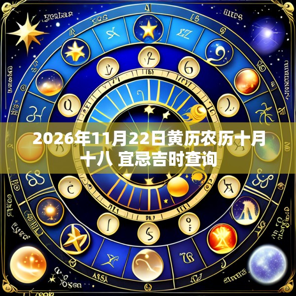 2026年11月22日黄历农历十月十八 宜忌吉时查询