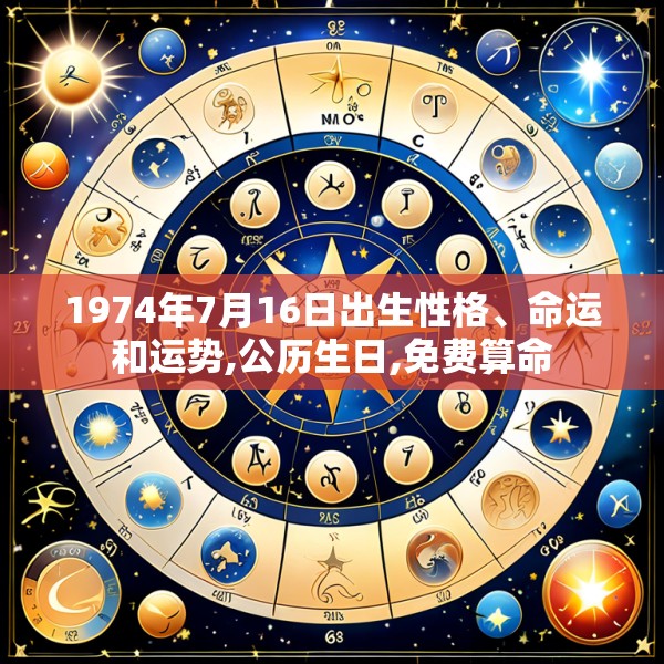1974年7月16日出生性格、命运和运势,公历生日,免费算命