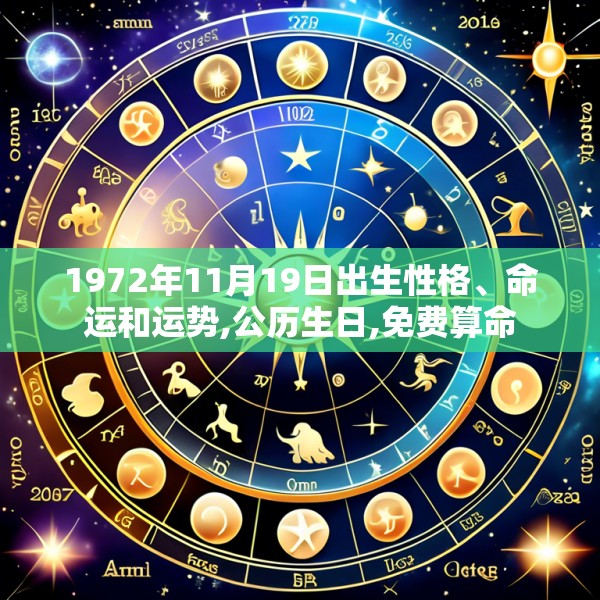 1972年11月19日出生性格、命运和运势,公历生日,免费算命