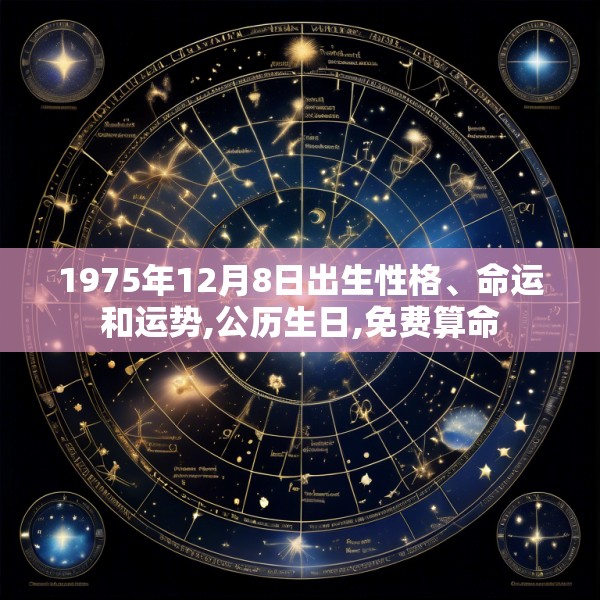 1975年12月8日出生性格、命运和运势,公历生日,免费算命