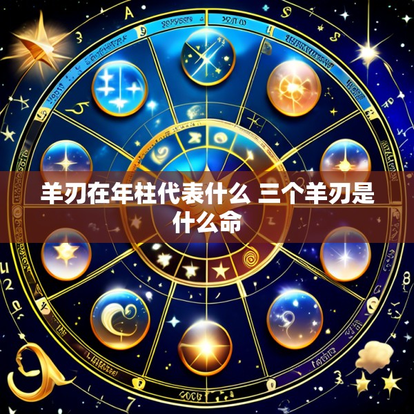 羊刃在年柱代表什么 三个羊刃是什么命