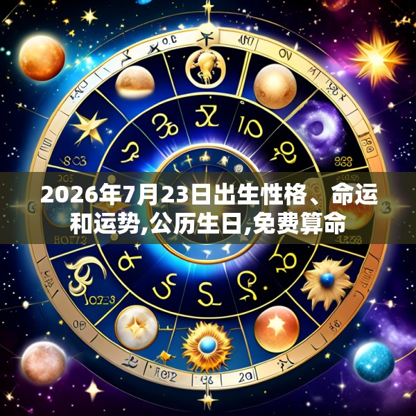 2026年7月23日出生性格、命运和运势,公历生日,免费算命
