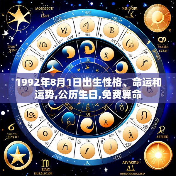 1992年8月1日出生性格、命运和运势,公历生日,免费算命