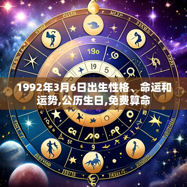 1992年3月6日出生性格、命运和运势,公历生日,免费算命