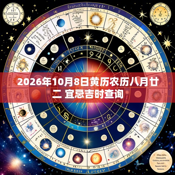 2026年10月8日黄历农历八月廿二 宜忌吉时查询