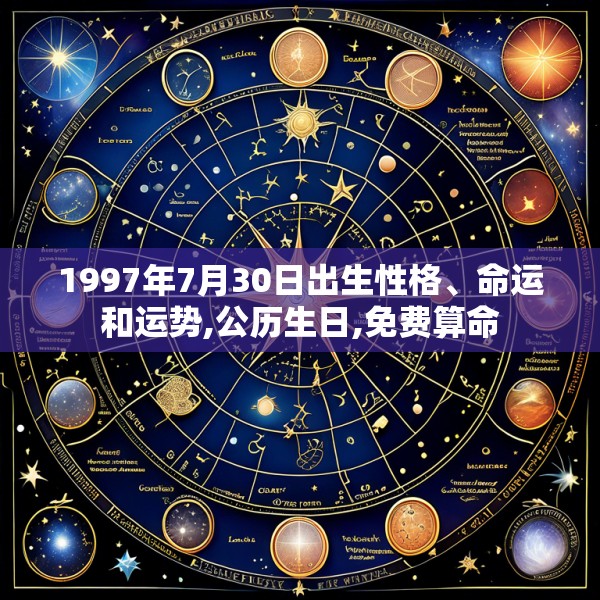 1997年7月30日出生性格、命运和运势,公历生日,免费算命