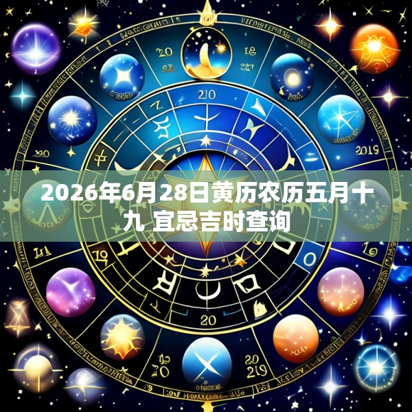 2026年6月28日黄历农历五月十九 宜忌吉时查询