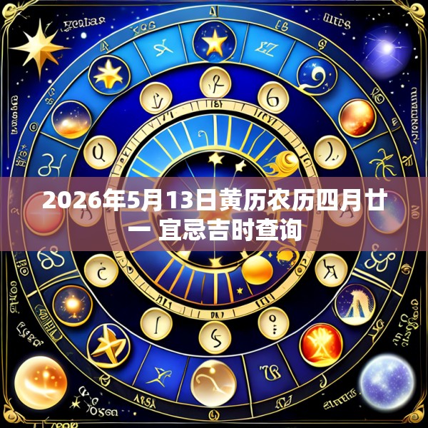 2026年5月13日黄历农历四月廿一 宜忌吉时查询
