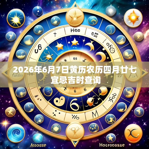 2026年6月7日黄历农历四月廿七 宜忌吉时查询