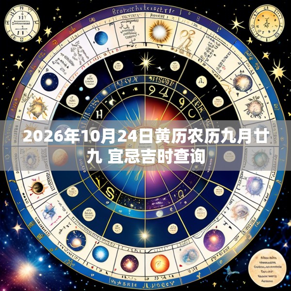 2026年10月24日黄历农历九月廿九 宜忌吉时查询