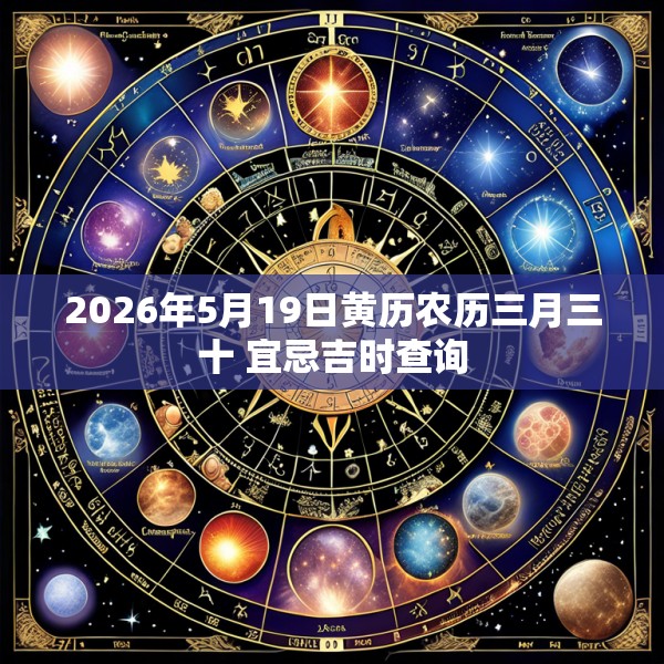 2026年5月19日黄历农历三月三十 宜忌吉时查询