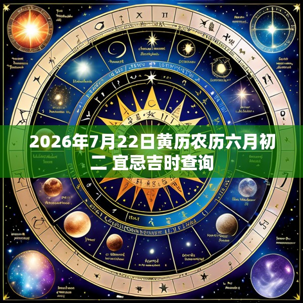 2026年7月22日黄历农历六月初二 宜忌吉时查询