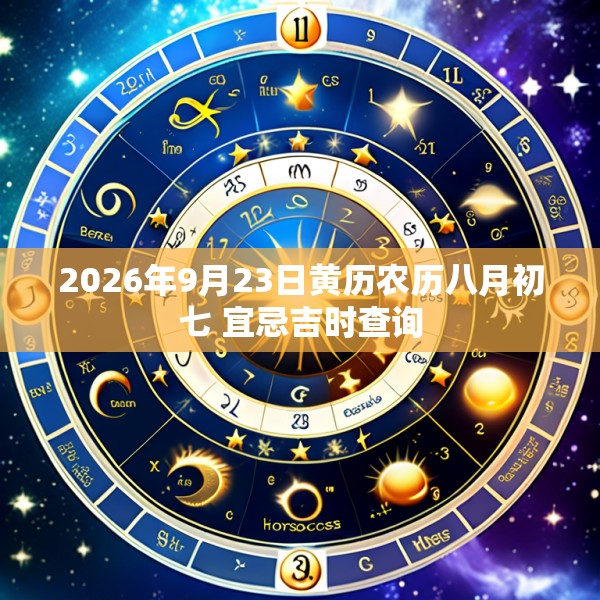 2026年9月23日黄历农历八月初七 宜忌吉时查询