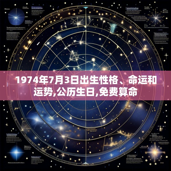 1974年7月3日出生性格、命运和运势,公历生日,免费算命