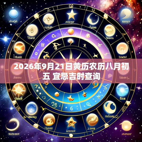 2026年9月21日黄历农历八月初五 宜忌吉时查询