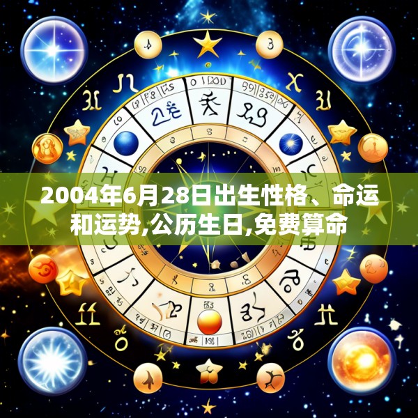 2004年6月28日出生性格、命运和运势,公历生日,免费算命