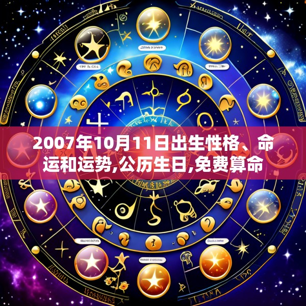 2007年10月11日出生性格、命运和运势,公历生日,免费算命