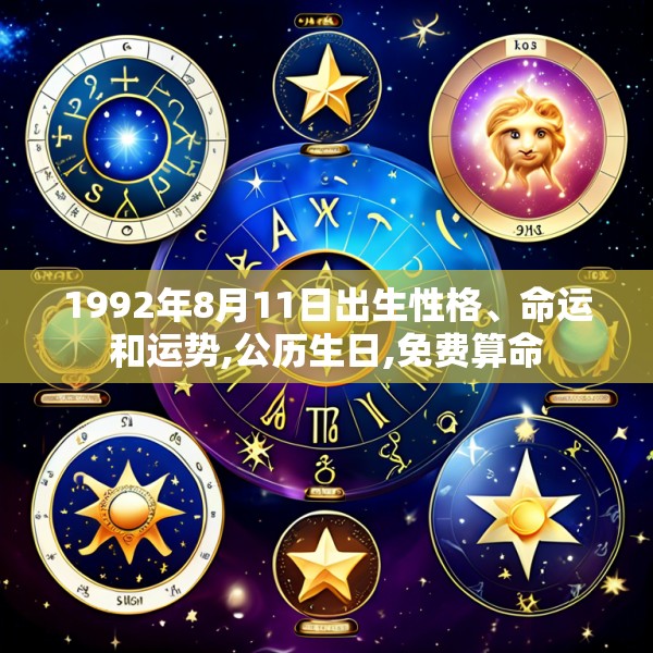 1992年8月11日出生性格、命运和运势,公历生日,免费算命